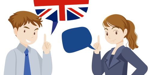 English language conversation concept illustration