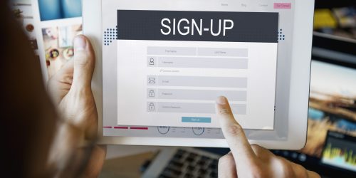 Sign Up Membership Registration Follow Concept